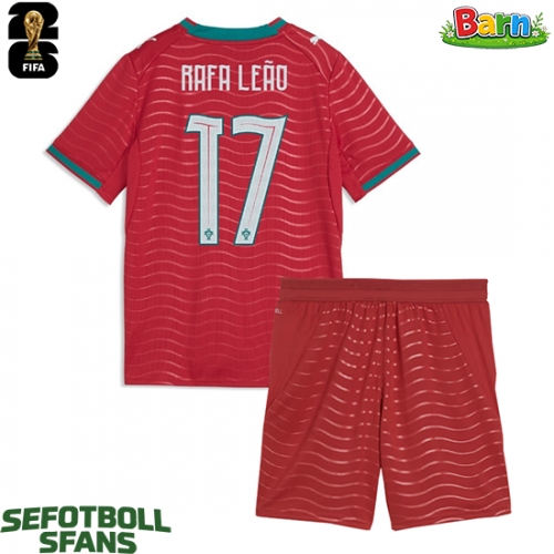 Portugal Rafael Leao #17 Hemmaställ Barn VM 2026 Kortärmad (+ Korta byxor)